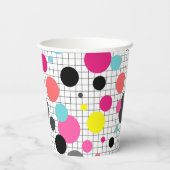 Memphis polka dots Papiertasse Pappbecher (Rückseite)