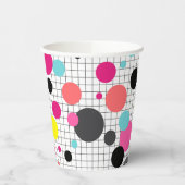 Memphis polka dots Papiertasse Pappbecher (Links)