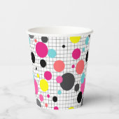Memphis polka dots Papiertasse Pappbecher (Rückseite)