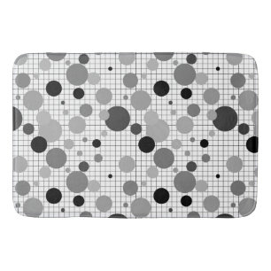 Memphis polka dots schwarz-weiß, einfache Memphis Badematte