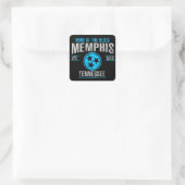 Memphis Quadratischer Aufkleber (Tasche)