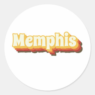 Memphis Retro Vintage Text Runder Aufkleber