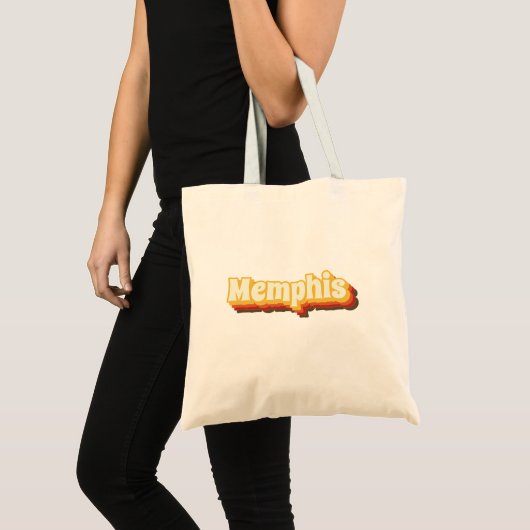 Memphis Retro Vintager Text Tragetasche (Vorderseite (Produkt))