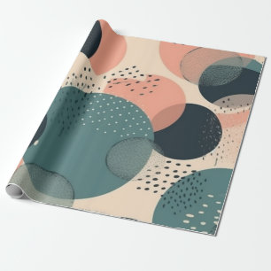 Memphis Revival Korallen Navy Türkis Abstrakt Geschenkpapier