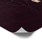 Memphis Ruby Map Print Tennessee Poster Wall Art  (Ecke)