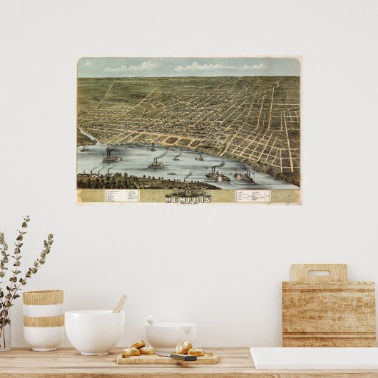 Memphis (Ruger) - 1870 BigMapBlog.com Poster (Küche)