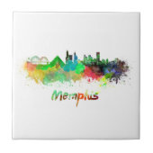 Memphis skyline im Watercolor Fliese (Vorderseite)
