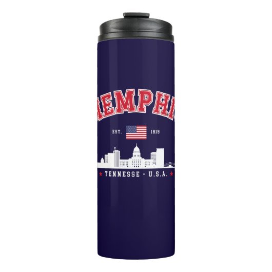 Memphis Skyline Modern Skyline City Thermosbecher (Vorderseite)