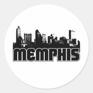 Memphis Skyline Runder Aufkleber