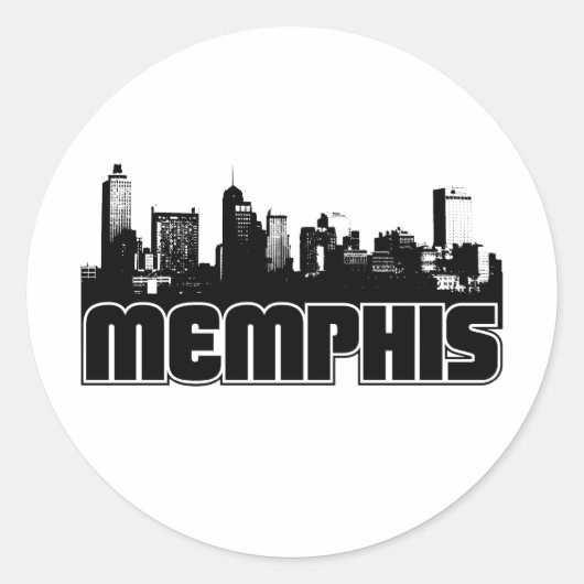 Memphis Skyline Runder Aufkleber (Vorderseite)