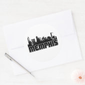 Memphis Skyline Runder Aufkleber (Umschlag)