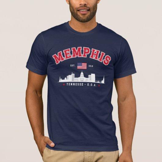 Memphis Skyline Tee – Est. 1819 Southern Pride" (Vorderseite)