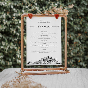 Memphis Skyline Wedding Dinner Menu Card 12x18