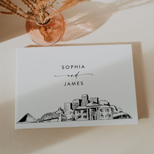 Memphis Skyline Wedding Guest Book Gästebuch