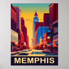 Memphis, Stadtstrassen, Reisen Poster