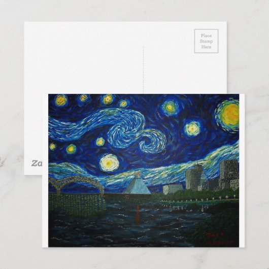 "Memphis Starry Night" von Jack Lepper Postkarte (Vorne/Hinten)