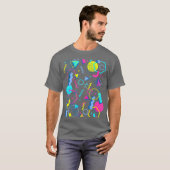 Memphis-Stil des geometrischen Musters 80er 90s T-Shirt (Vorne ganz)