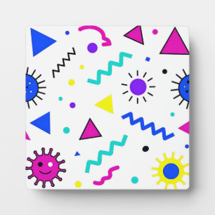 Memphis-Stil Retro-Virus-Muster Neon Fotoplatte