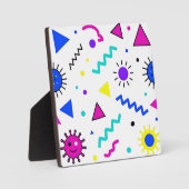 Memphis-Stil Retro-Virus-Muster Neon Fotoplatte (Vorderseite)