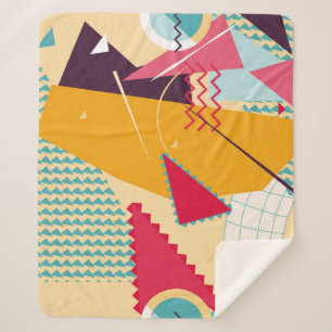 Memphis-Stimmung: Geometrischer Trend für Retro Sherpadecke