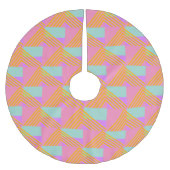 Memphis Style 90er Throwback farbenfrohe Muster Polyester Weihnachtsbaumdecke (Vorderseite)