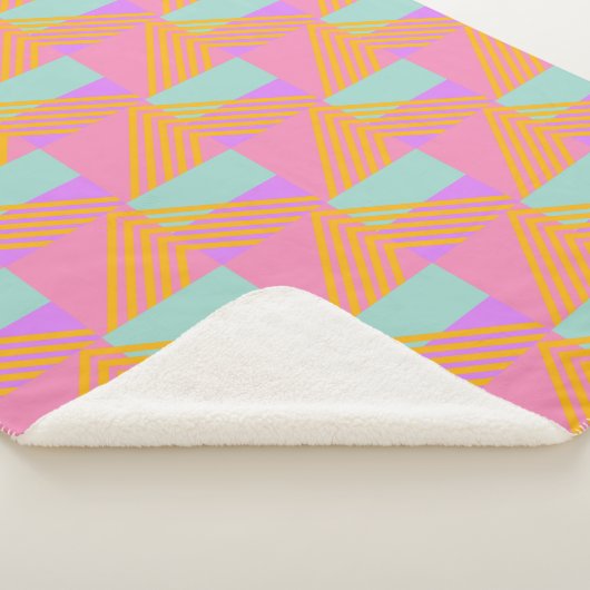 Memphis Style 90er Throwback farbenfrohe Muster Sherpadecke (3/4)