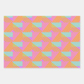 Memphis Style 90er Throwback farbiges Muster Geschenkpapier Set (Vorderseite 3)
