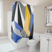 Memphis Style: Creative Geometric Collage. Duschvorhang (Beispiel)