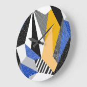 Memphis Style: Creative Geometric Collage. Große Wanduhr (Winkel)
