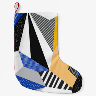 Memphis Style: Creative Geometric Collage. Kleiner Weihnachtsstrumpf