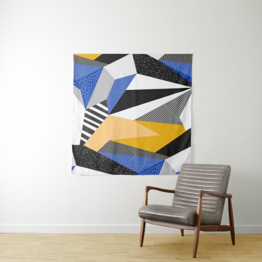 Memphis Style: Creative Geometric Collage. Wandteppich (Beispiel (Horizontal))