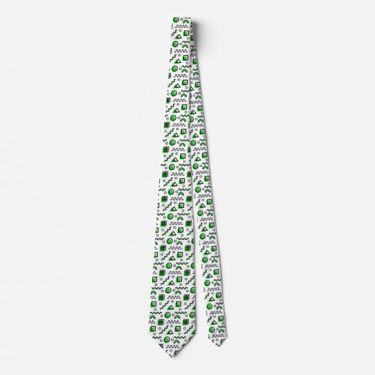 Memphis Style Geometric Pattern 110719 - Green Krawatte (Vorderseite)