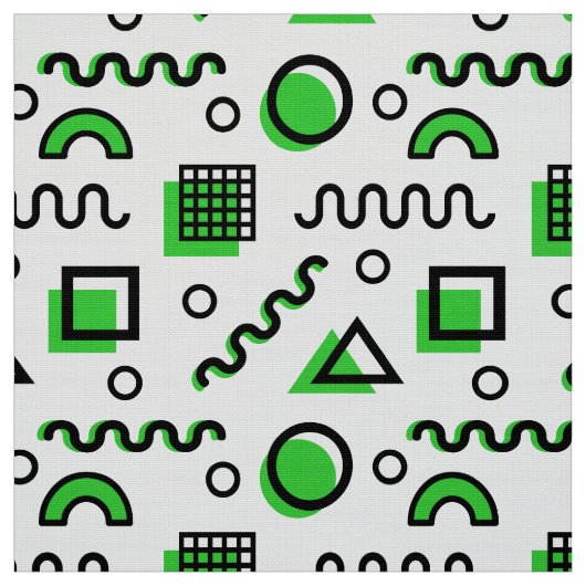 Memphis Style Geometric Pattern 110719 - Green Stoff (Muster)