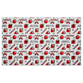Memphis Style Geometric Pattern 110719 - Rot Stoff (Fat Quarter (45,7 x 55,9 cm))