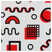 Memphis Style Geometric Pattern 110719 - Rot Stoff (Nahaufnahme)