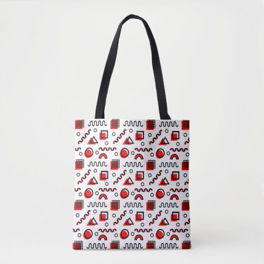 Memphis Style Geometric Pattern 110719 - Rot Tasche (Vorderseite)