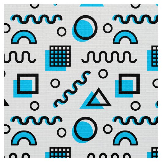 Memphis Style Geometric Pattern 110719 - Sky Blue Stoff (Muster)