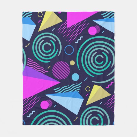 Memphis Style Geometric Shapes Fleecedecke (Vorderseite)