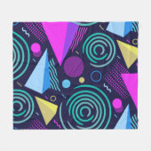 Memphis Style Geometric Shapes Fleecedecke (Vorderseite (Horizontal))