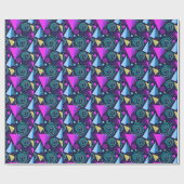 Memphis Style Geometric Shapes Geschenkpapier (Flach)