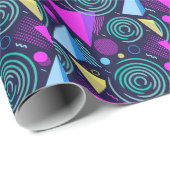 Memphis Style Geometric Shapes Geschenkpapier (Rolleneckpunkt)
