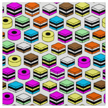 Memphis Style Licorice Allsorts-Muster