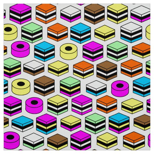 Memphis Style Licorice Allsorts-Muster Stoff (Muster)