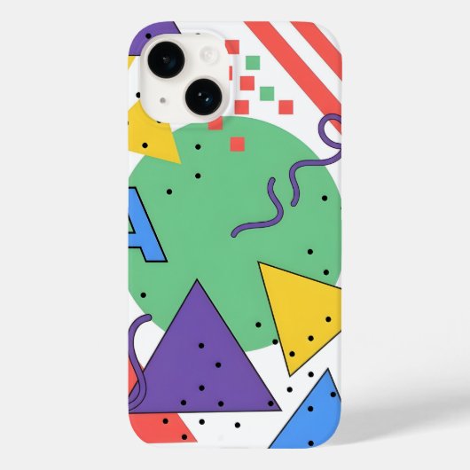 Memphis Style Phone Case Dopamin Dekor Fette Geome (Rückseite)