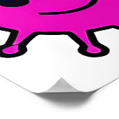 Memphis Style Retro Virus Pattern Neon Poster (Ecke)