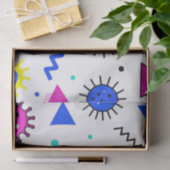 Memphis Style Retro Virus Pattern Neon Seidenpapier (Geschenk)