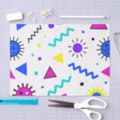 Memphis Style Retro Virus Pattern Neon Seidenpapier (Handwerk)