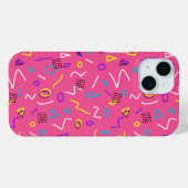 Memphis Style Shapes von Funky 1980s auf rosa Must Case-Mate iPhone Hülle (Rückseite (Horizontal))