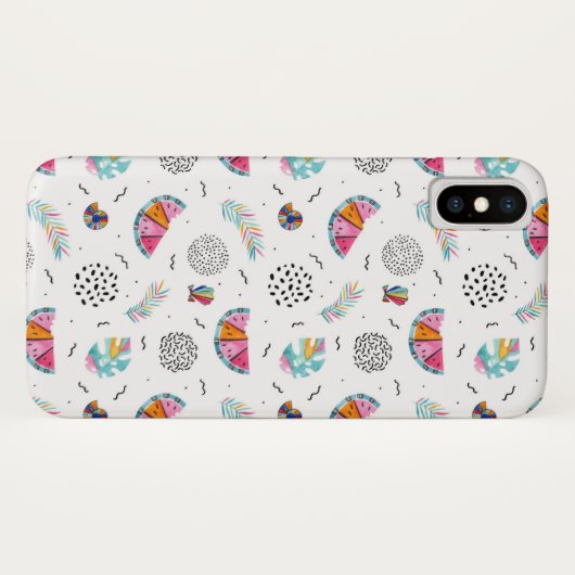 Memphis Style Tropical Summer Patches Case-Mate iPhone Hülle (Rückseite (Horizontal))