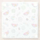 Memphis Style Tropical Summer Patches Glasuntersetzer (Rückseite)